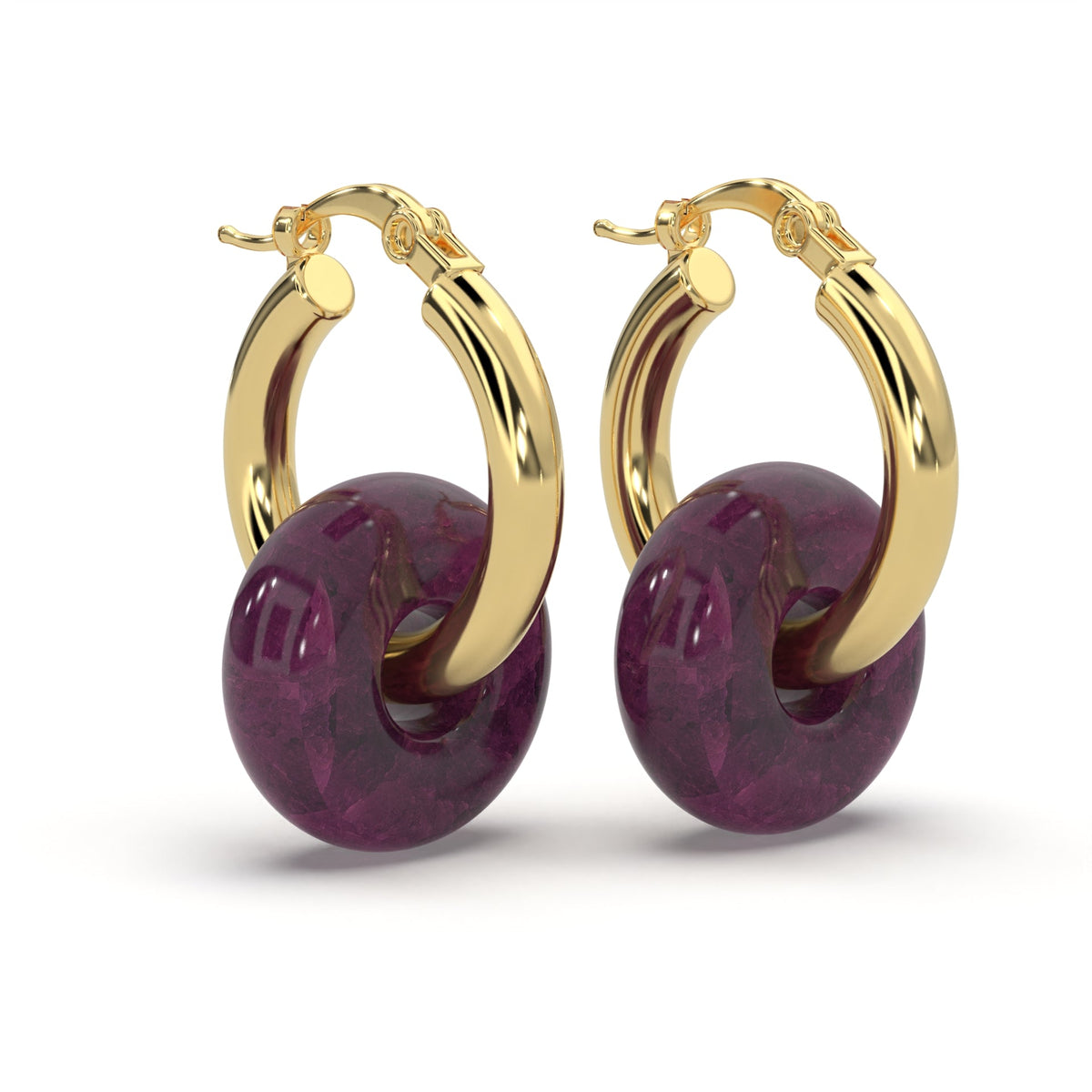 Aretes Dualidad con baño de oro, detalle