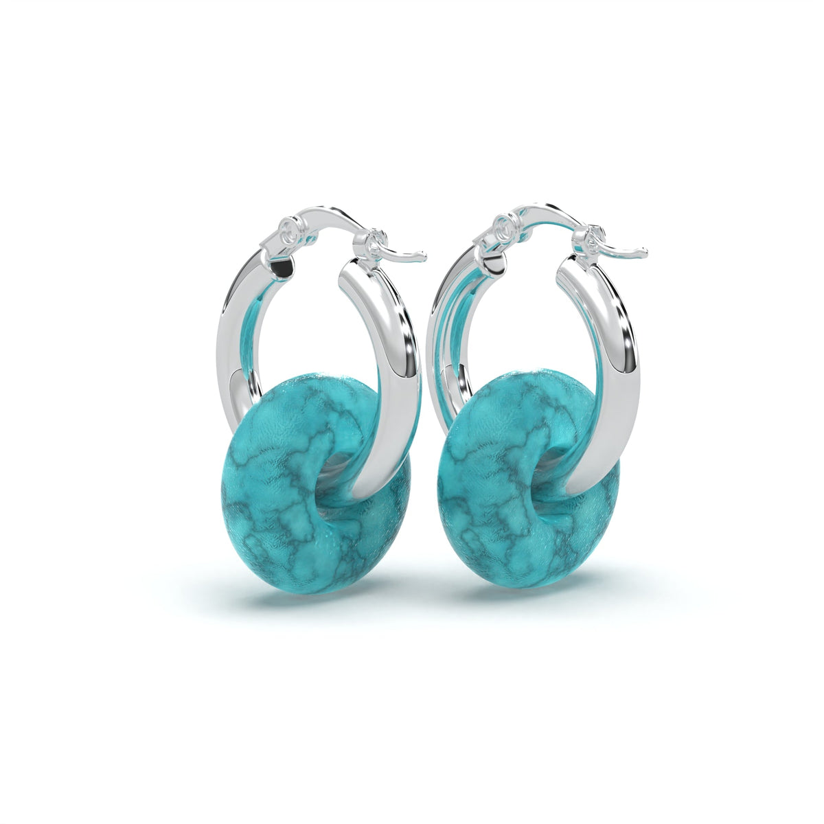 Aretes Dualidad en plata 925, puestos