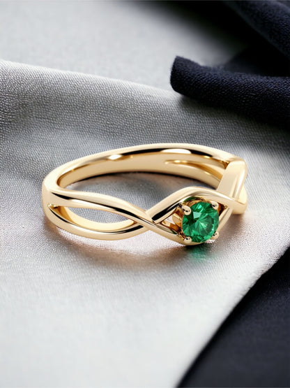 Anillo Infinito de Esmeralda en Oro 14k – Eternal Vine